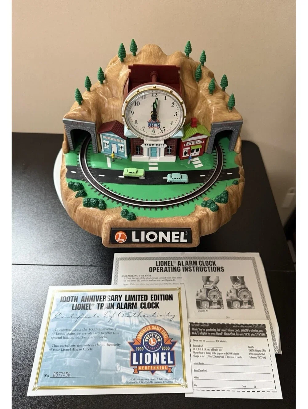 Lionel Trains 100th Anniversary Animated Talking Alarm Clock w/COA  (see desc)